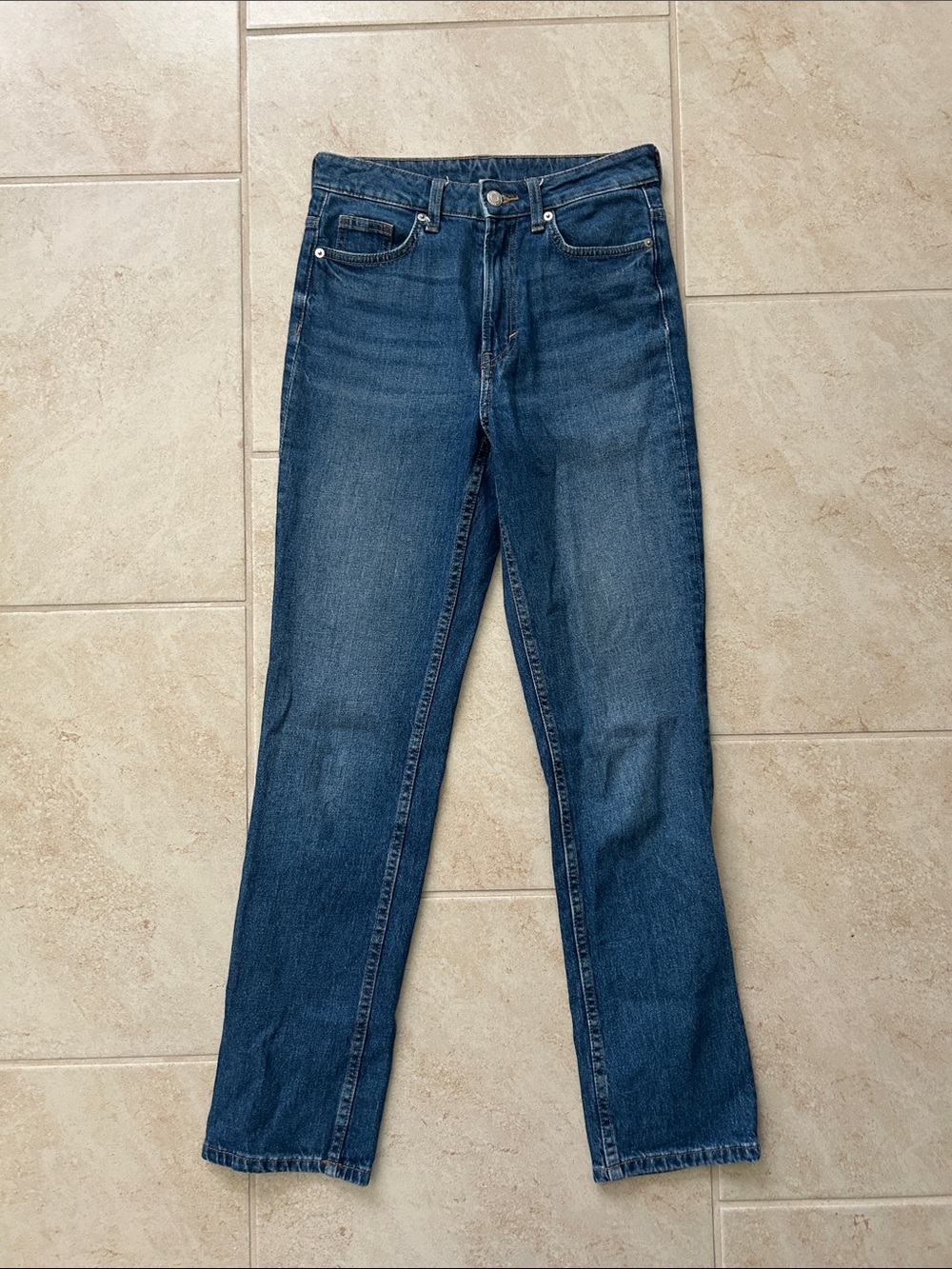 &Denim Vintage Straight High Waist Denim Jeans